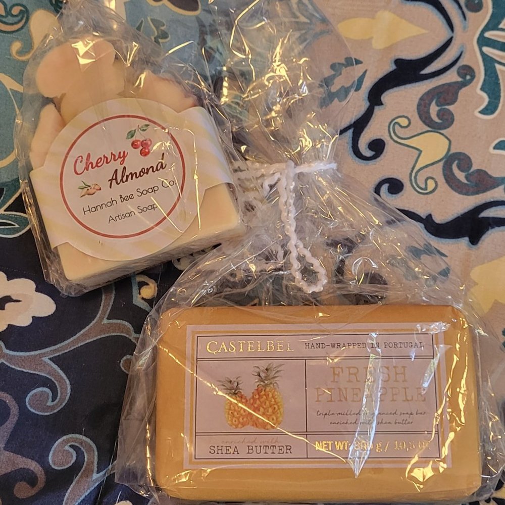 Brand NEW! (Lot of 2 Soaps) 1 Artisan Cherry Almond & 1 Pineapple w/Shea Butter
